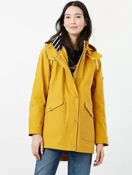 Joules Coast Sustainably Sourced Waterproof Coat - Yellow, Yellow, Size 14, Women