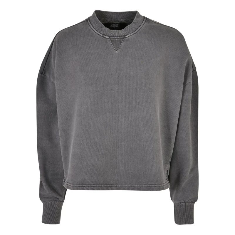 Image of Urban Classics Womens thick terry cloth crew neck sweater Urban Classics Noir Female S