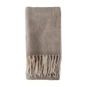 image of Gallery Interiors Wool Throw in Taupe