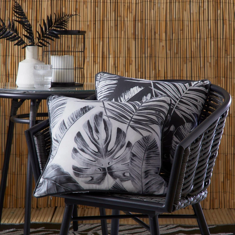 Image of Dreams & Drapes 'Tahiti' Outdoor Water & UV Resistant Garden Filled Bench Cushion Silver