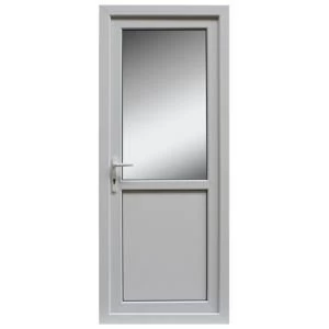 1 panel White PVCu Glazed Back door frame RH H2055mm W840mm - main image