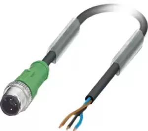 image of Phoenix Contact 1668014 Sensor Cord, 3P, M12 Plug-Free End, 1.5M