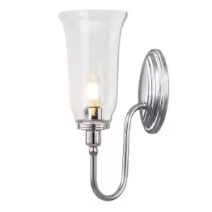 Image of IP44 Tall Flute Style Glass Cup Polished Chrome LED G9 3.5W