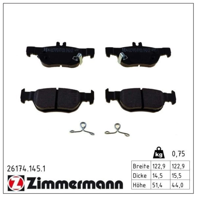 Image of ZIMMERMANN Brake pad set ZIMMERMANN 26174.145.1