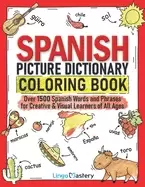 Image of spanish picture dictionary coloring book over 1500 spanish words and phrase