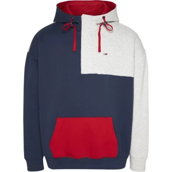 image of Tommy Jeans Tommy Jeans Colour Block Hoodie - Navy C87