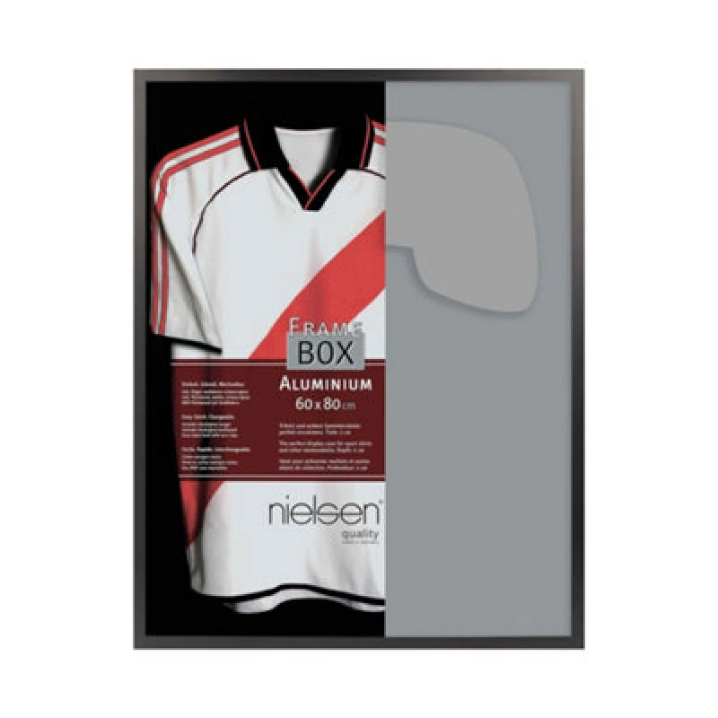 Image of Nielsen Football Shirt Frame - Matt Black Aluminium- 70X90Cm For Sports Jerseys, Rugby Tops, Band T-Shirt