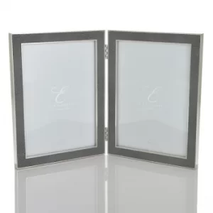 Image of Elegance Hinged Shagreen Double Photo Frame 5" x 7"