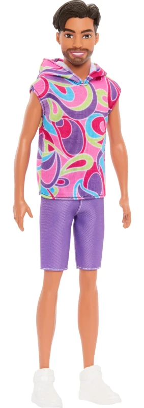 Image of Barbie Fashionistas Ken Doll #227, Brunette Fashion Doll With Totally Hair-Inspired Look One Colour W40UY Unisex