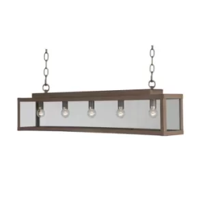 Zenia 5 Light Straight Bar Pendant Ceiling Light Pale Taupe