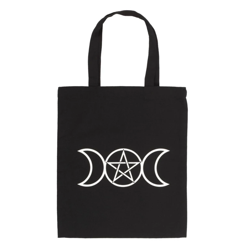 Image of Something Different Womens Triple Moon Tote Bag in Black Female One Size