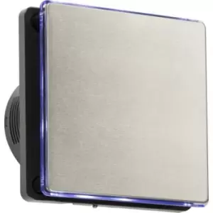 Image of MLA Knightsbridge 100mm/4" LED Backlit Extractor Fan with Overrun Timer Black & Stainless Steel - EX0045