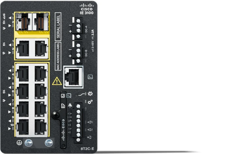 Image of Cisco Cisco Catalyst IE-3100-8T2C-E network switch Managed L2 Gigabit Ethernet (10/100/1000) Black IE-3100-8T2C-E