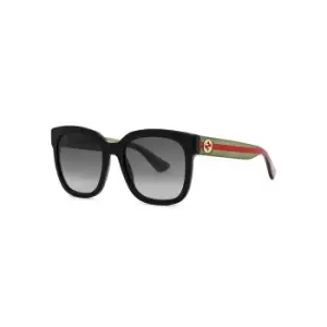 Image of Gucci Black Striped Wayfarer-style Sunglasses