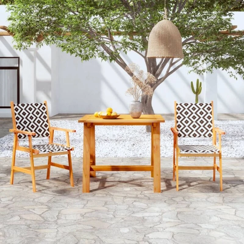 Image of VIDAXL 3 Piece Garden Dining Set Solid Acacia Wood Vidaxl 8720286702949