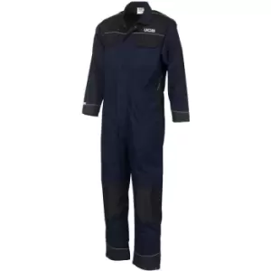 Image of Trade Long Sleeved Coveralls Navy & Black - X-Large / Tall - JCB