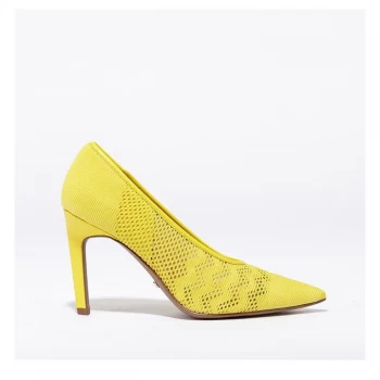 image of Reiss Zena Court Mesh Heels - Yellow