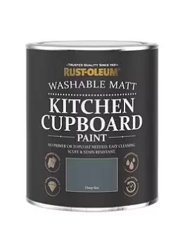 Image of Rust-Oleum Kitchen Cupboard Paint Deep Sea 750Ml
