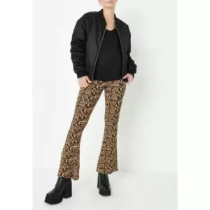 image of Missguided Leopard Print Flared Maternity Trousers - Multi