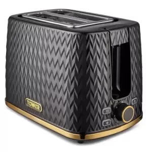 Image of Tower Empire Collection T20054BLK 2 Slice Toaster