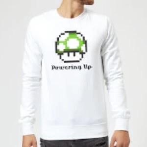 image of Nintendo Super Mario Powering Up Sweatshirt - White - L