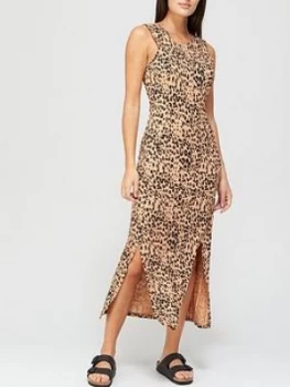 WHISTLES Whistles Animal Printed Jersey Dress, Multi, Size 8, Women