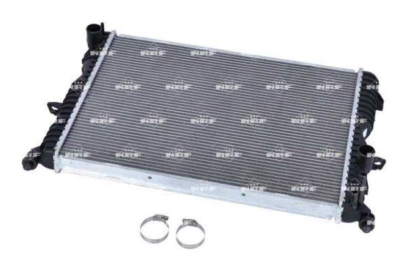 Image of NRF 509729 Engine radiator EASY FIT Brazed cooling fins, Aluminium, with mounting parts Aluminium Radiator,engine cooling (470)