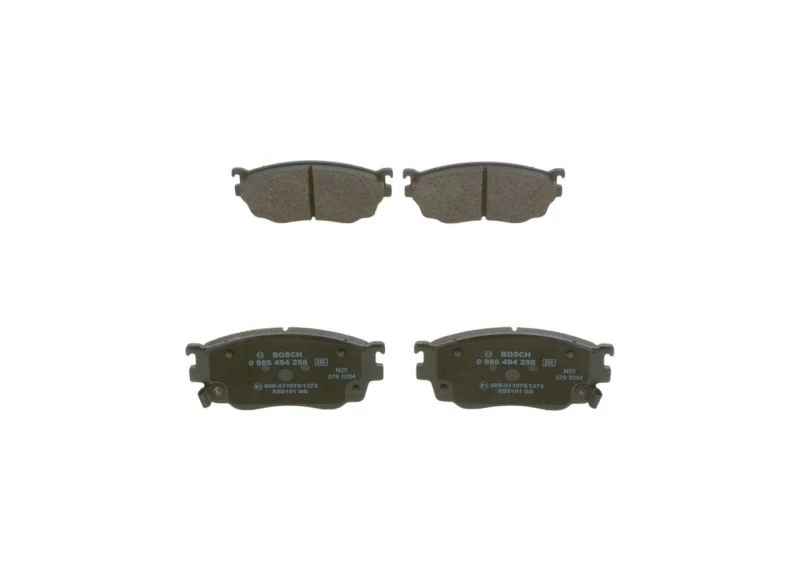 Image of Bosch 0 986 494 258 Brake pad set with acoustic wear warning, with anti-squeak plate Low-Metallic Brake Pad Set,disc brake (402)