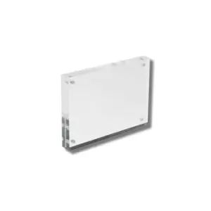Image of Deflecto Magnetic Block Desktop Card Holder Acrylic A6 15mm MCHA611
