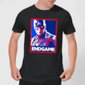 Image of Avengers Endgame Captain America Poster Mens T-Shirt - Black