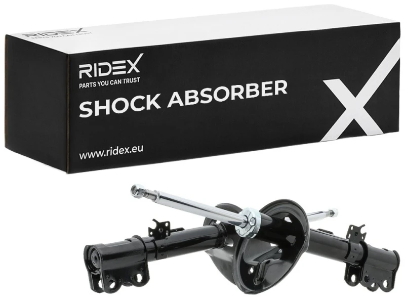 Image of RIDEX 854S1154 Shock absorber Front Axle Left, Gas Pressure, Twin-Tube, Suspension Strut, Bottom Clamp Shock Absorber (854)