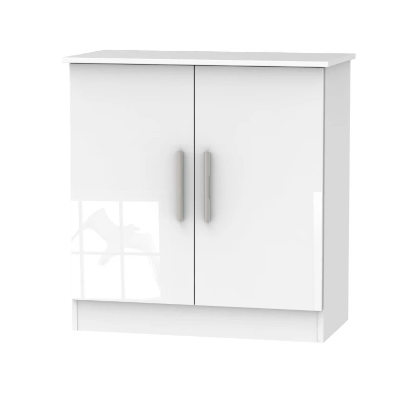 Image of Trent 2 Door Cabinet In White Gloss (Ready Assembled)