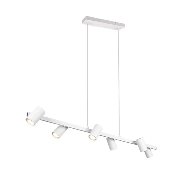 image of Marley Modern 6 Light Bar Pendant Ceiling Light White Matt