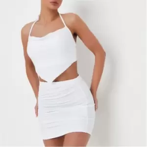 Missguided Co Ord Textured Ruched Mini Skirt - White