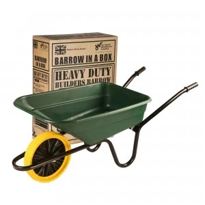 image of 90L Green Polypropylene Barrow Puncture Proof Wheel