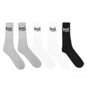 Image of Lonsdale 5 Pack Crew Socks Mens - Multi