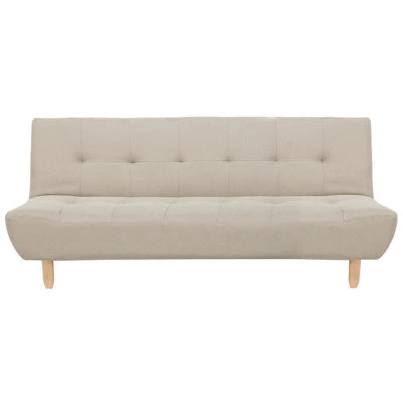 Image of Beliani Sofa Bed 3 Seater Alsten Fabric Beige