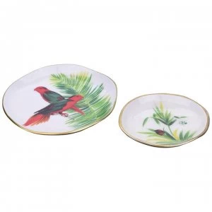 Image of Biba 2 Bird Dishes - Multi Birds