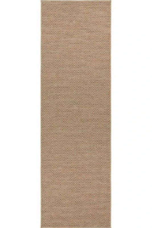 Image of The Rugs Flatwoven Indoor Outdoor Runner Nature Chevron Design Durable Sisal In Beige