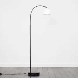 Image of Curva Floor Lamp in Black with White Shade