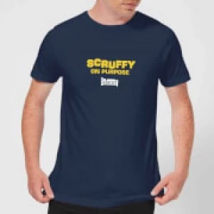 image of Plain Lazy Scruffy On Purpose Mens T-Shirt - Navy - L