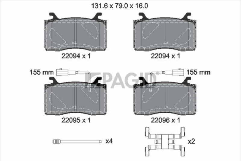 Image of Brake pad set PAGID T2658N