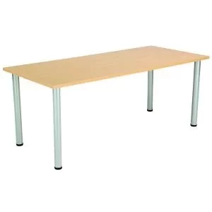Image of Jemini Rectangular Meeting Table 1800x800x730 Nova OakSilver KF816661