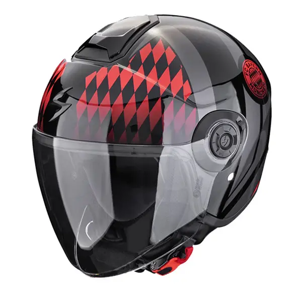 Image of Scorpion Exo-City II FC Bayern Black Red Jet Helmet Size XL