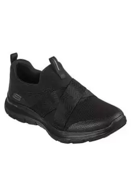 image of Skechers Flex Appeal 4.0 Trainers - Black, Size 7, Women