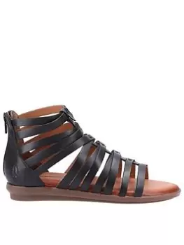 Image of Hush Puppies Hush Puppies Katy Gladiator Flat Sandals, Black, Size 4, Women