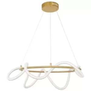 image of Netlighting Merano Anaheim Integrated LED Pendant Ceiling Light Dimmable Brass G