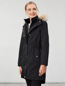 Image of Joules Kempton Coat With Ribbed Inner - Black