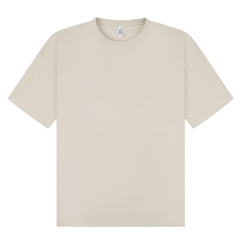 Image of Casual Classics Mens Combed Ringspun Cotton Oversized T-Shirt in Stone Size: XS Stone Male XS