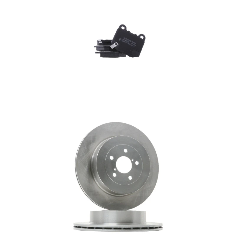 Image of RIDEX 3405B2490 Brake disc and pads set Rear Axle, Brake Disc Type: internally vented, with acoustic wear warning Brake Set,disc brakes (3405)